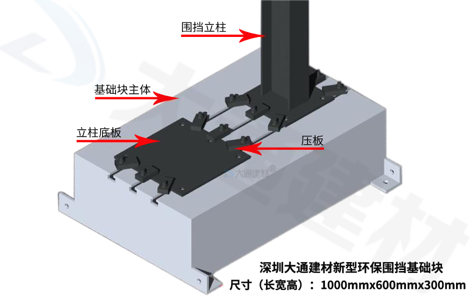 深圳大(dà)通(tōng)建材推出一款新型環保圍擋基礎塊 現(xiàn)貨批發